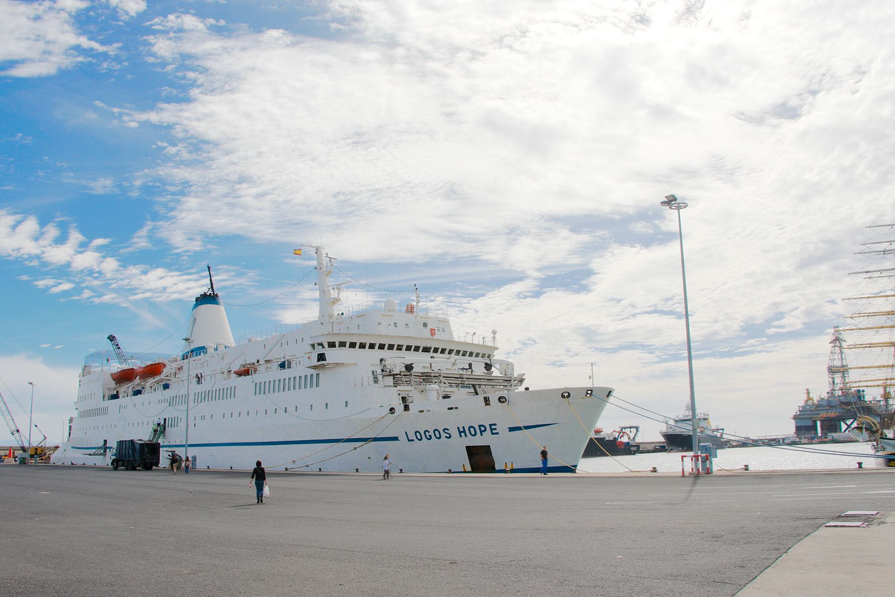 Tenerife, Spain :: Logos Hope at her berth in Tenerife, Spain.