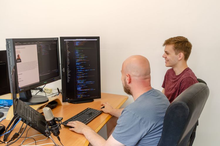 This summer, Aaron completed a three-month software developer internship with MediaWorks. He worked alongside software developers creating an online product called LightNet. Photo by Wilma V.
om.org/mediaworks