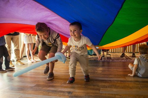 Celebrating children's day with games, balloons, face painting, and much more! Photo by Piotr Baczewski