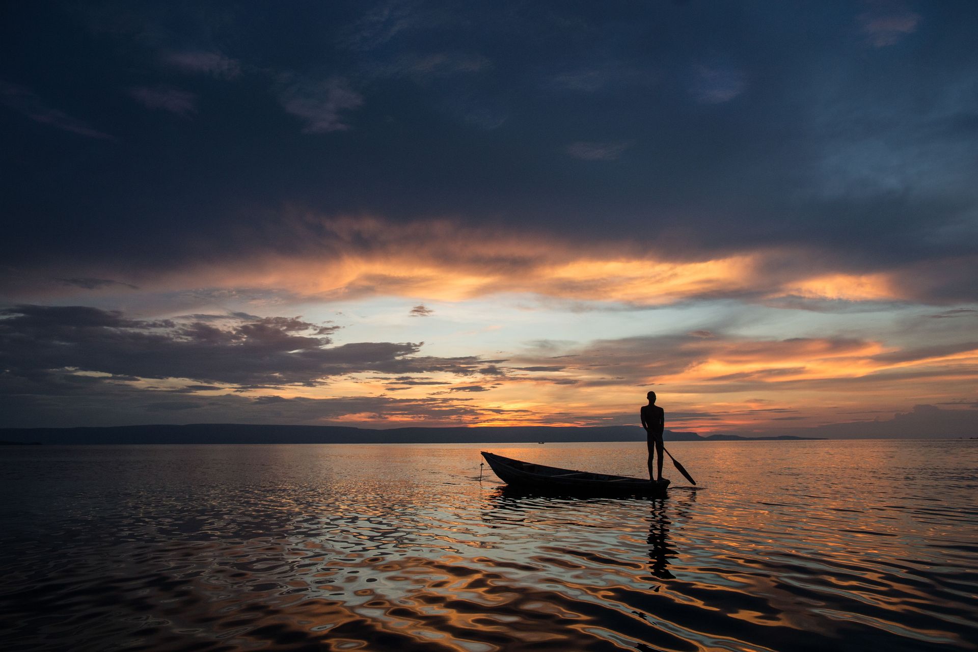 A boat on Lake Tanganyika