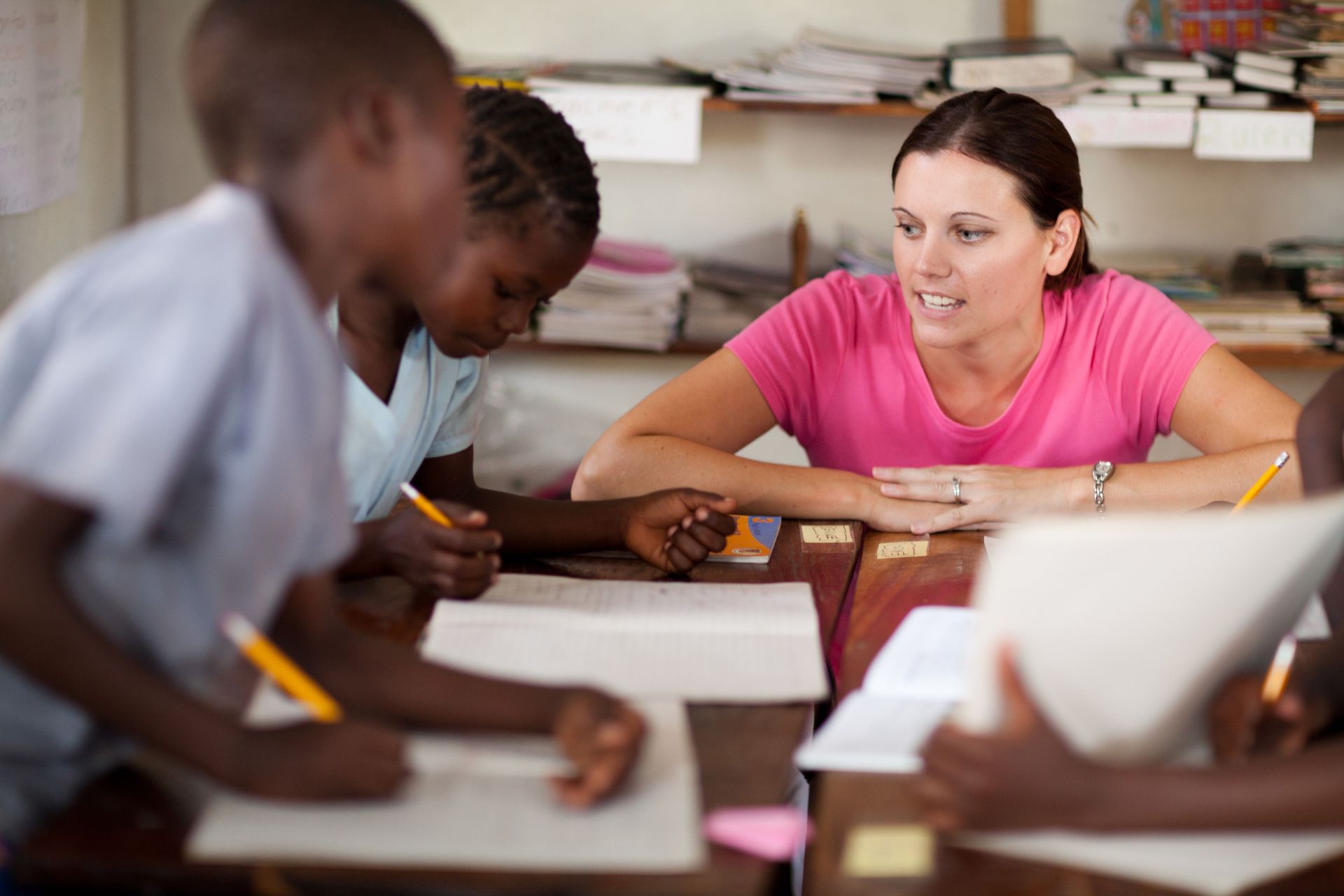 Teaching at a village school.