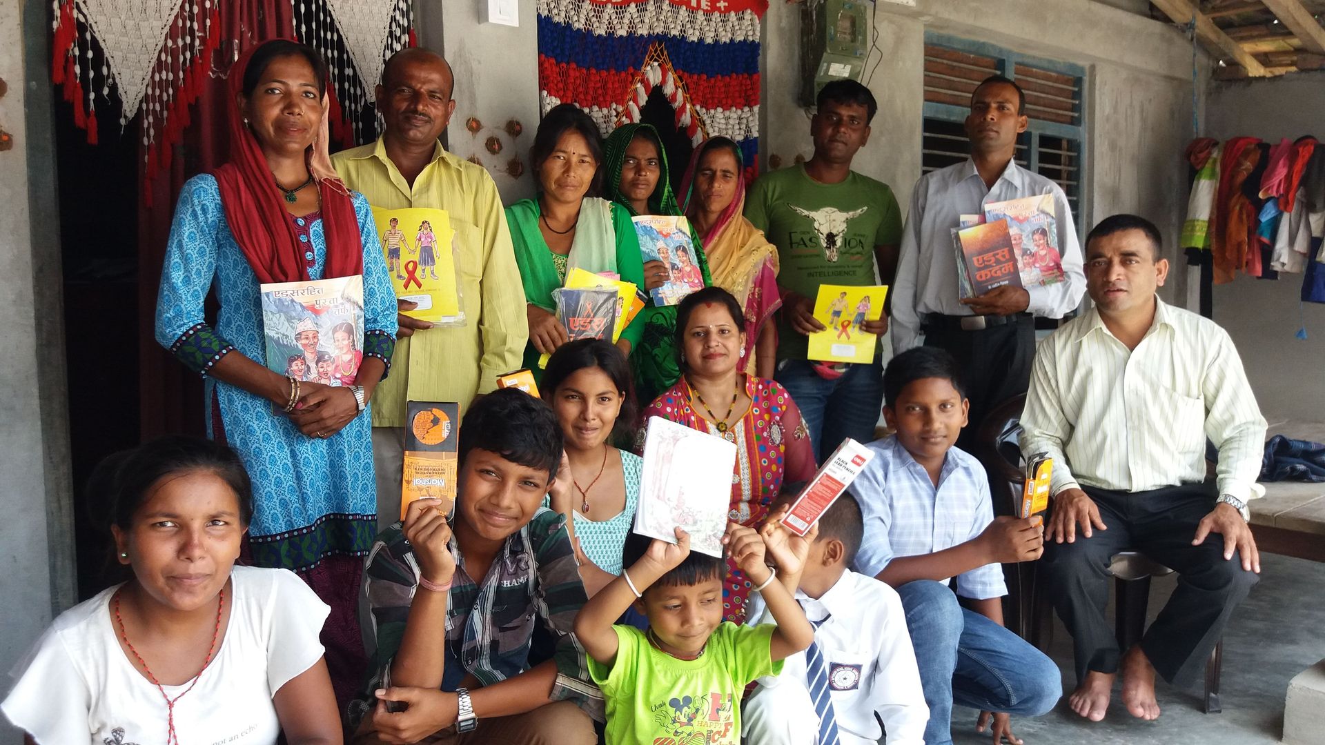 AIDSLink worker and participants at a HIV/AIDS Awareness and Fellowship programme