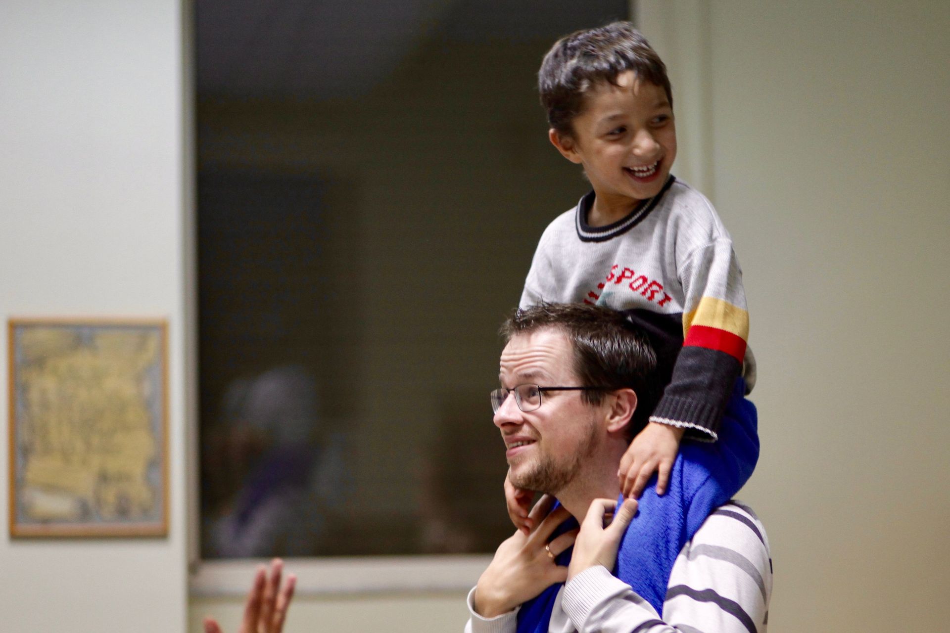 OMer and an Albanian boy at the evangelistic programme (Sweet Mess) that OM Albania and a local church run for special needs children and their families.