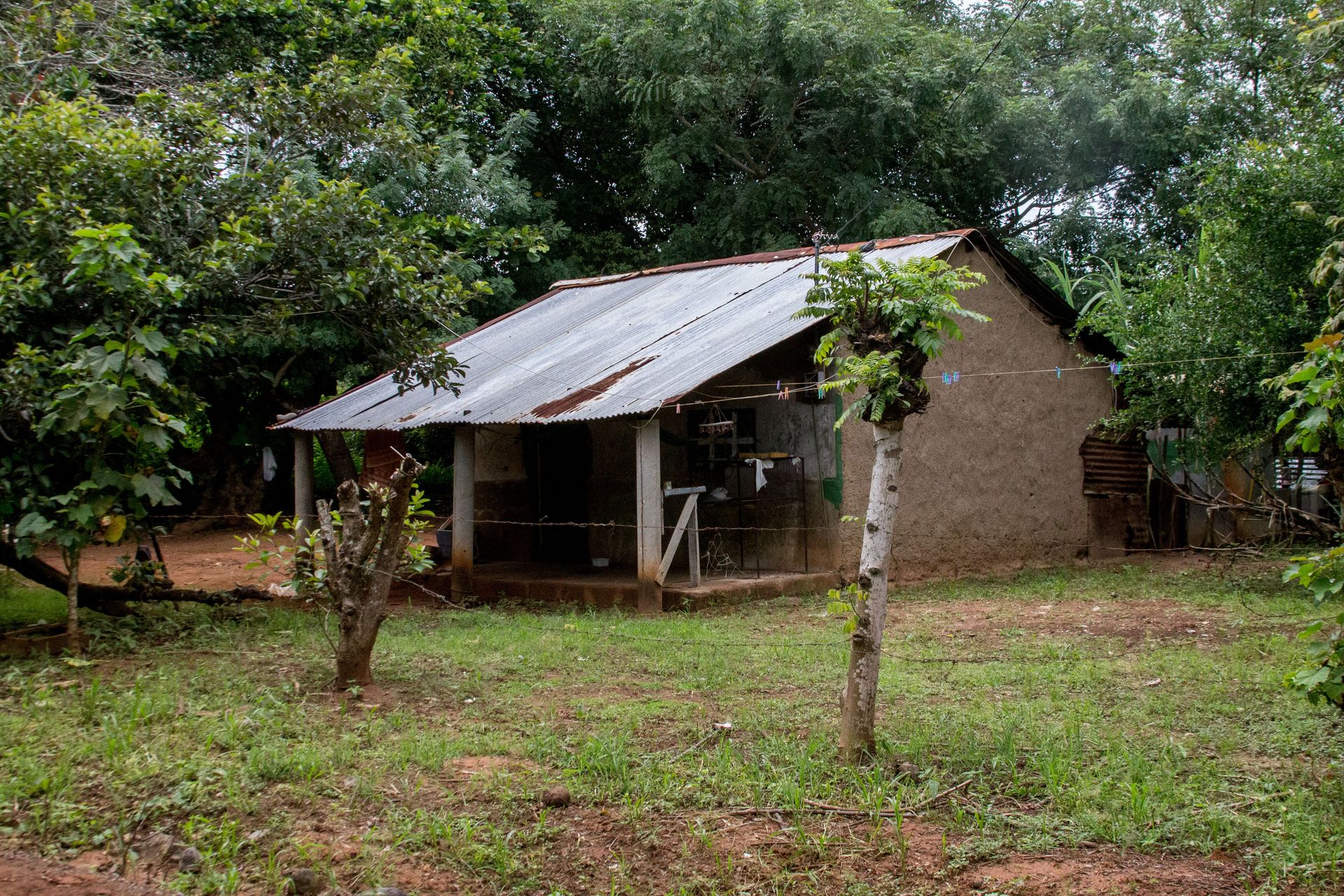 Traditional, mud-made house in the Los Santos province of Panama. Parts of Los Santos do not have biblical churches.