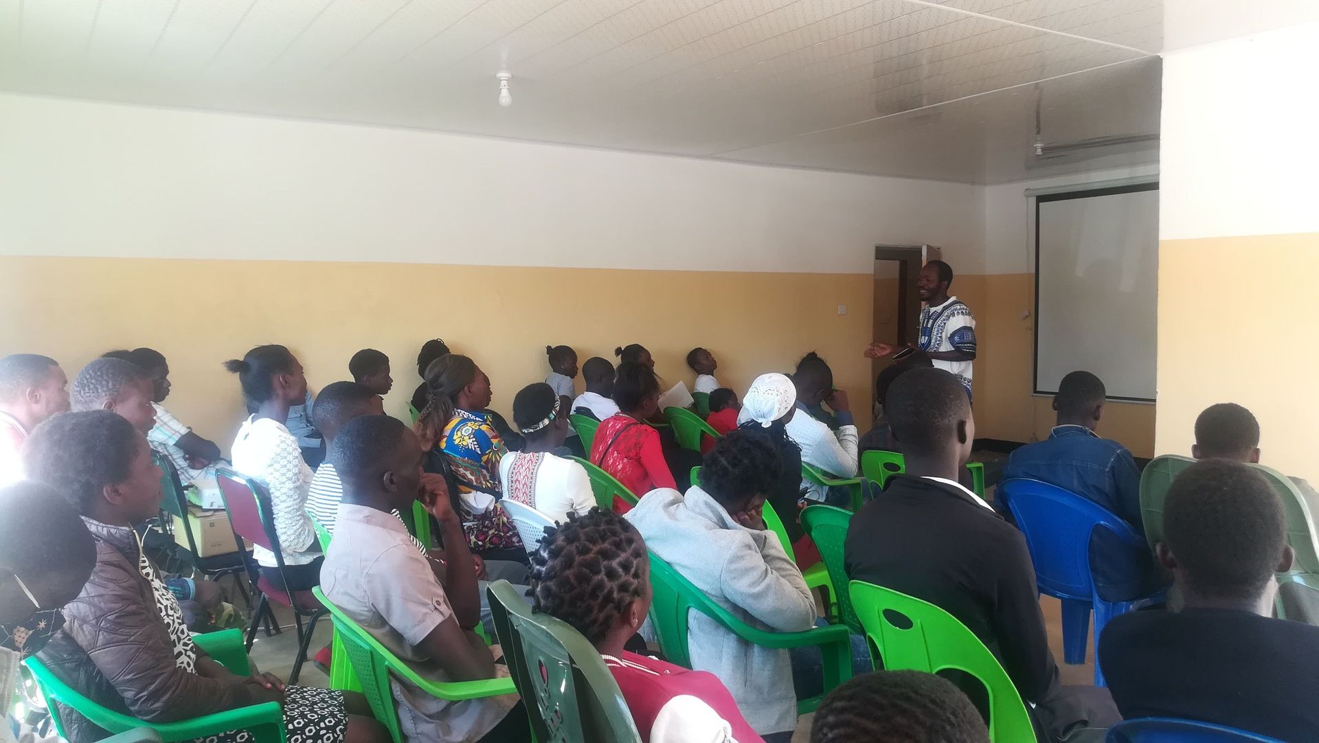 Students in classroom at Saikolo Community School in Kasama, Zambia.