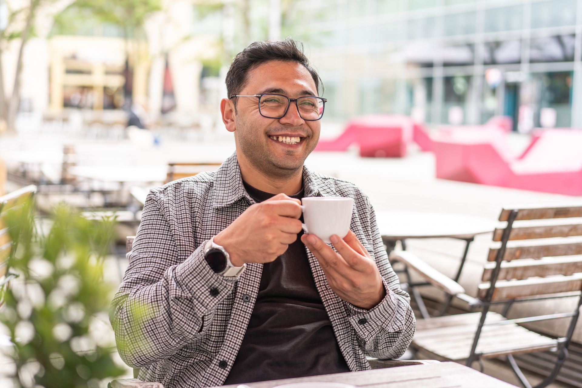 Young man having a coffee. Photo by Achim Schneider