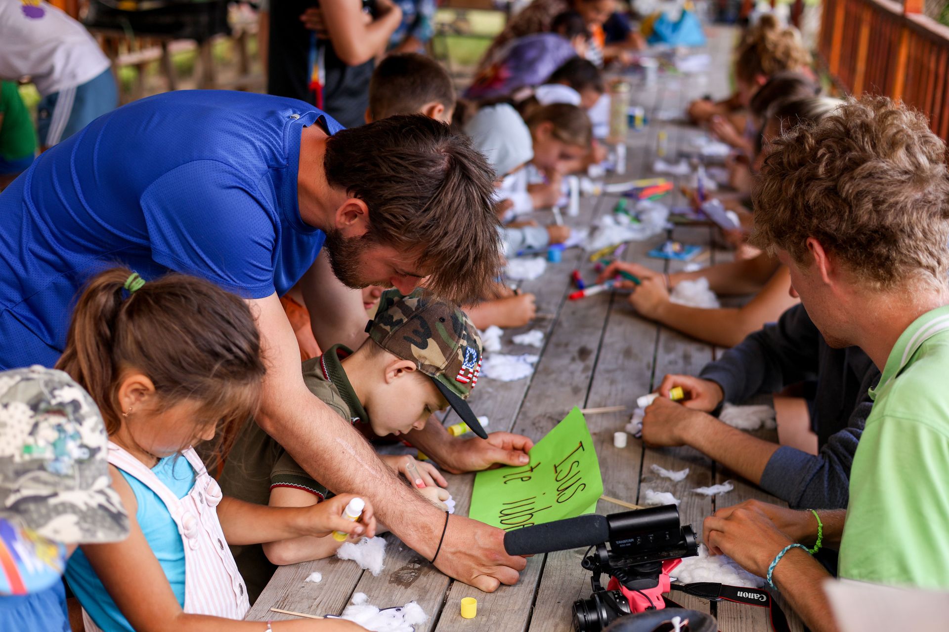 A short term team helps children during craft time. Photo by Jordan Wilkinson.