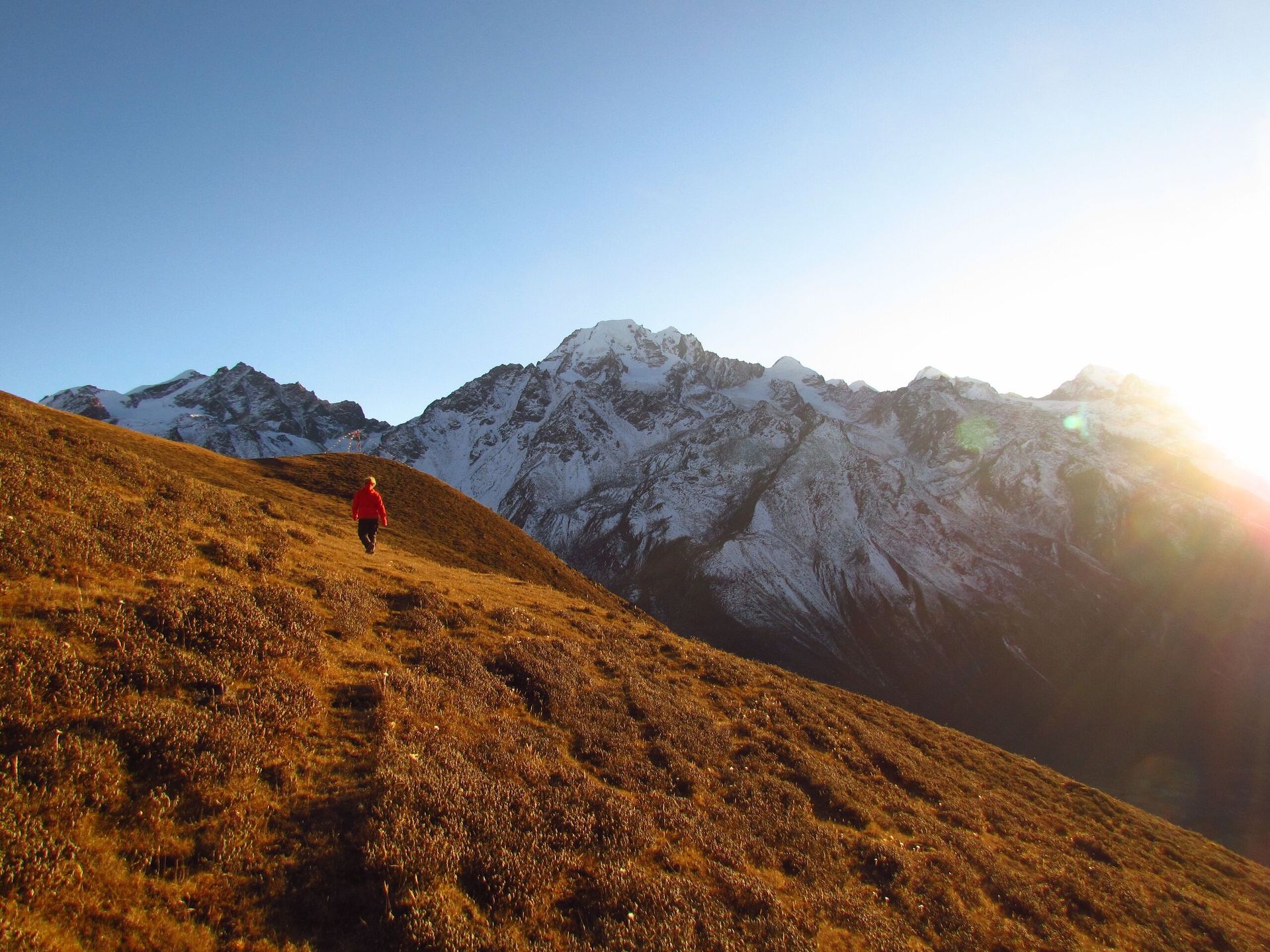 The Himalayas are a mountain range that span across Asia, separating the Indian subcontinent from the Tibetan Plateau.